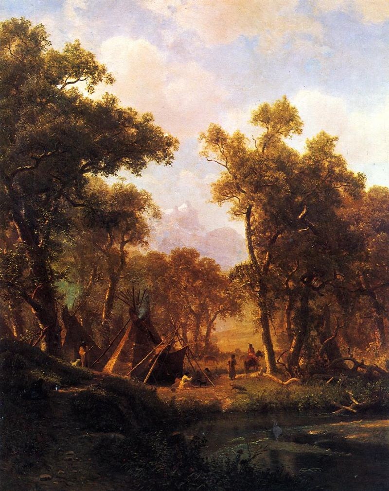 Albert Bierstadt Indian Encampment, Shoshone Village